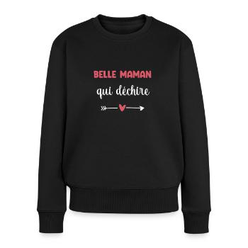Schöne Mutter, die das Herz zerreißt, schöne Mutter - Frauen Premium Bio Pullover - Schwarz - Vorne - Julia (174cm)
