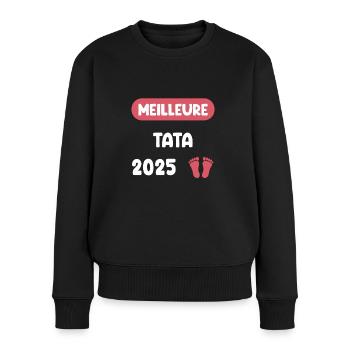 Beste 2025 Tante Schwangerschaft Anzeige - Frauen Premium Bio Pullover - Schwarz - Vorne - Julia (174cm)