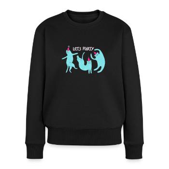 Party Cats Feiern Party Cats Celebration - Frauen Premium Bio Pullover - Schwarz - Vorne - Julia (174cm)