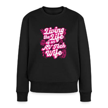 Audiovisueller Techniker AV Tech Frau Ehefrau - Frauen Premium Bio Pullover - Schwarz - Vorne - Julia (174cm)