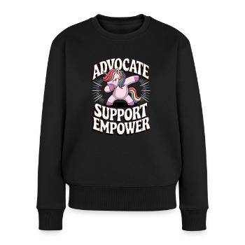 Soutenez les défenseurs de Empower - Pull Premium bio Femme - noir - Devant - Julia (174cm)