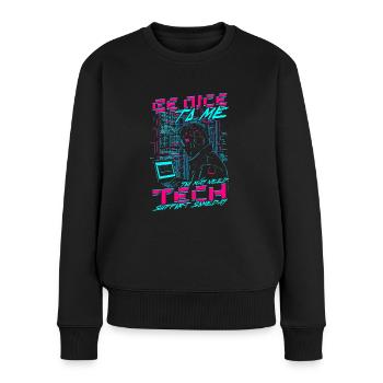Computer Scientist Tech Support - Women's Premium Organic Jumper - black - Front - Julia (174cm)