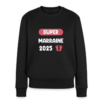 super 2025 marraine annonce grossesse - Pull Premium bio Femme - noir - Devant - Julia (174cm)
