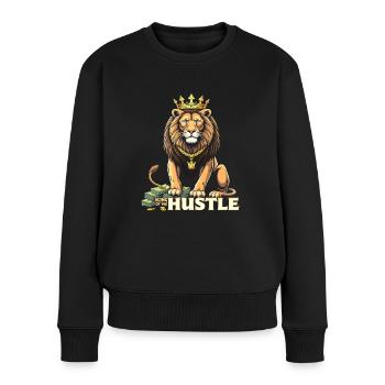 Hustle King – Lion Lion Winners & Movers & Shakers - Pull Premium bio Femme - noir - Devant - Julia (174cm)