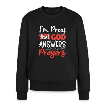 Gott Jesus Pfarrer Chrstian - Frauen Premium Bio Pullover - Schwarz - Vorne - Julia (174cm)
