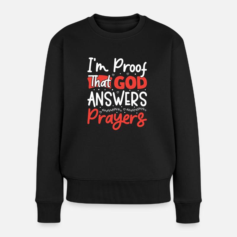 Gott Jesus Pfarrer Chrstian - Frauen Premium Bio Pullover - Schwarz