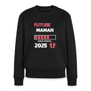 future mom 2025 pregnancy announcement - Women's Premium Organic Jumper - black - Front - Julia (174cm)