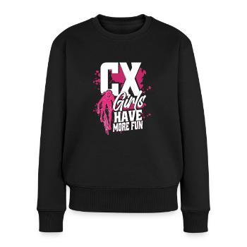 Cyclocross CX Les filles s’amusent plus - Pull Premium bio Femme - noir - Devant - Julia (174cm)