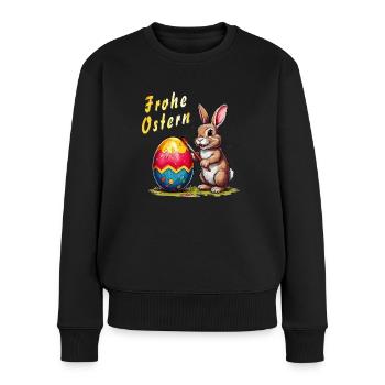 EASTER BUNNY Happy Easter Egg - Women's Premium Organic Jumper - black - Front - Julia (174cm)