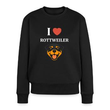 Rottweiler - Frauen Premium Bio Pullover - Schwarz - Vorne - Julia (174cm)