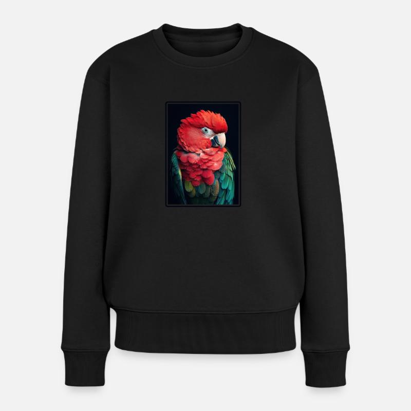 Papageie Papagei - Frauen Premium Bio Pullover - Schwarz