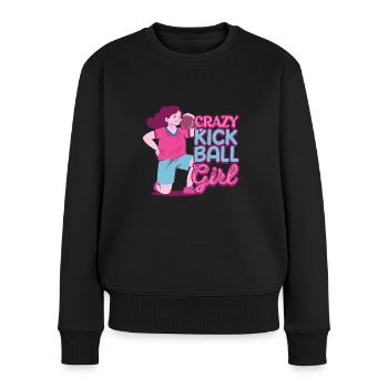 Joueur de kickball Crazy Kickball Girl - Pull Premium bio Femme - noir - Devant - Julia (174cm)