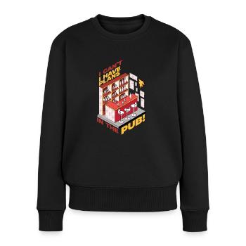 Bar Crawl Kneipentour I Have Plans In The Pub - Frauen Premium Bio Pullover - Schwarz - Vorne - Julia (174cm)
