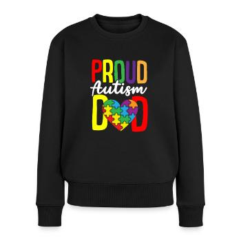 Autism Jigsaw Puzzle - Proud Autism Father - Women's Premium Organic Jumper - black - Front - Julia (174cm)