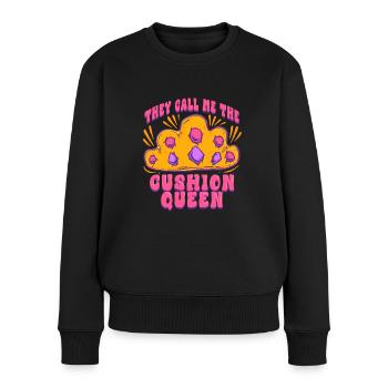 Upholsterer Upholsterer They Call Me The Cushion Queen - Women's Premium Organic Jumper - black - Front - Julia (174cm)