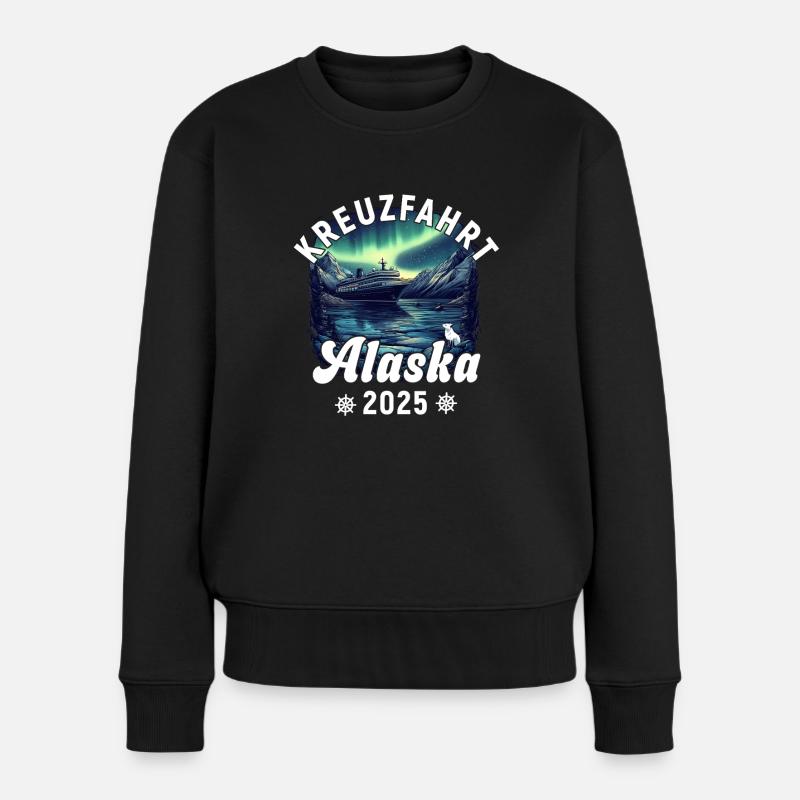 Kreuzfahrt Alaska 2025 - Frauen Premium Bio Pullover - Schwarz