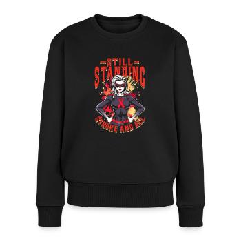 Schlaganfall Erholung - Frauen Premium Bio Pullover - Schwarz - Vorne - Julia (174cm)