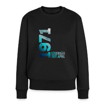 Legendär Seit April 1971 Geburtstag Geschenk Feier - Frauen Premium Bio Pullover - Schwarz - Vorne - Julia (174cm)