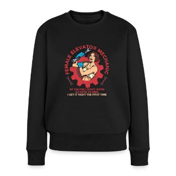 Aufzugsmechanikerin Aufzugsmonteur - Frauen Premium Bio Pullover - Schwarz - Vorne - Julia (174cm)