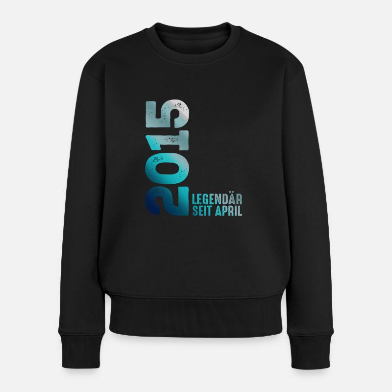 Legendär Seit April 2015 Geburtstag Geschenk Feier - Frauen Premium Bio Pullover - Schwarz