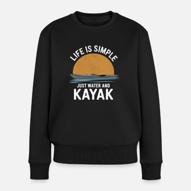 La vie est simple, juste de l’eau et du kayak - Pull Premium bio Femme - noir