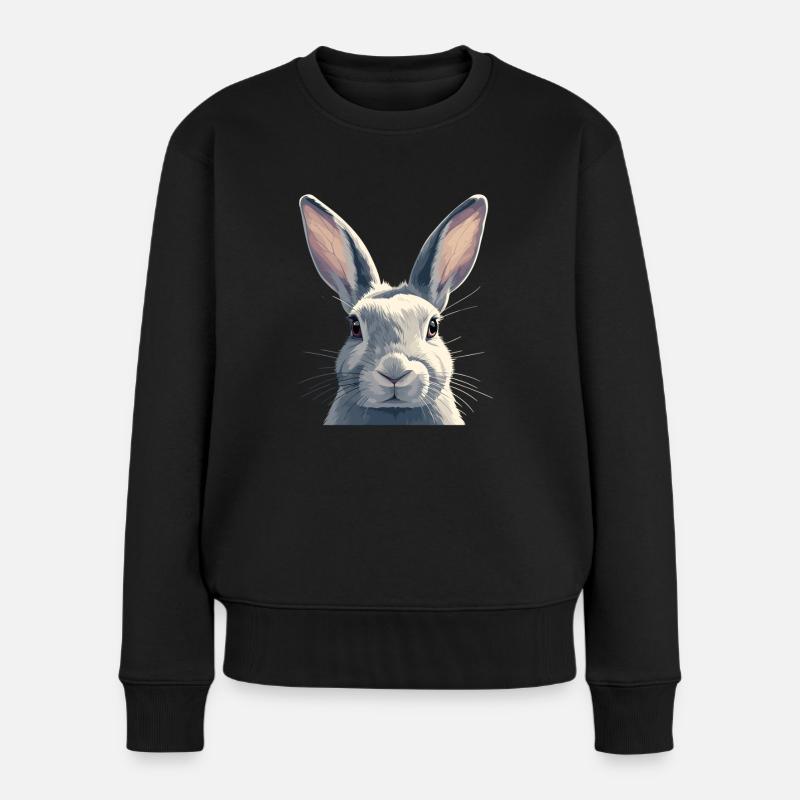 Hasen Hase - Frauen Premium Bio Pullover - Schwarz