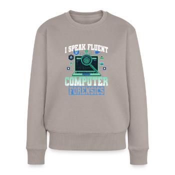 Digital Forensics - Women's Premium Organic Jumper - taupe - Front - Julia (174cm)