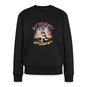 Marathon Marathons Coureurs Running - Pull Premium bio Femme - noir - Devant - Julia (174cm)