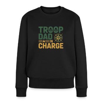 Dad Girl Scout Leader Proud Troop Support Scout - Frauen Premium Bio Pullover - Schwarz - Vorne - Julia (174cm)