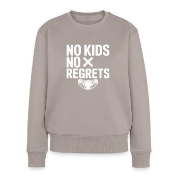 Kinderfrei Nach Wahl Stolz Kinderlosen - Frauen Premium Bio Pullover - Taupe - Vorne - Julia (174cm)