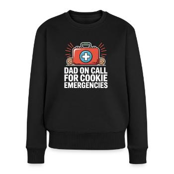 Dad Girl Scout Leader Proud Troop Support Scout - Frauen Premium Bio Pullover - Schwarz - Vorne - Julia (174cm)