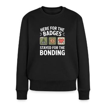 Dad Girl Scout Leader Proud Troop Support Scout - Frauen Premium Bio Pullover - Schwarz - Vorne - Julia (174cm)
