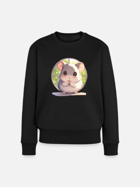 Ratten Ratte - Frauen Premium Bio Pullover - Schwarz