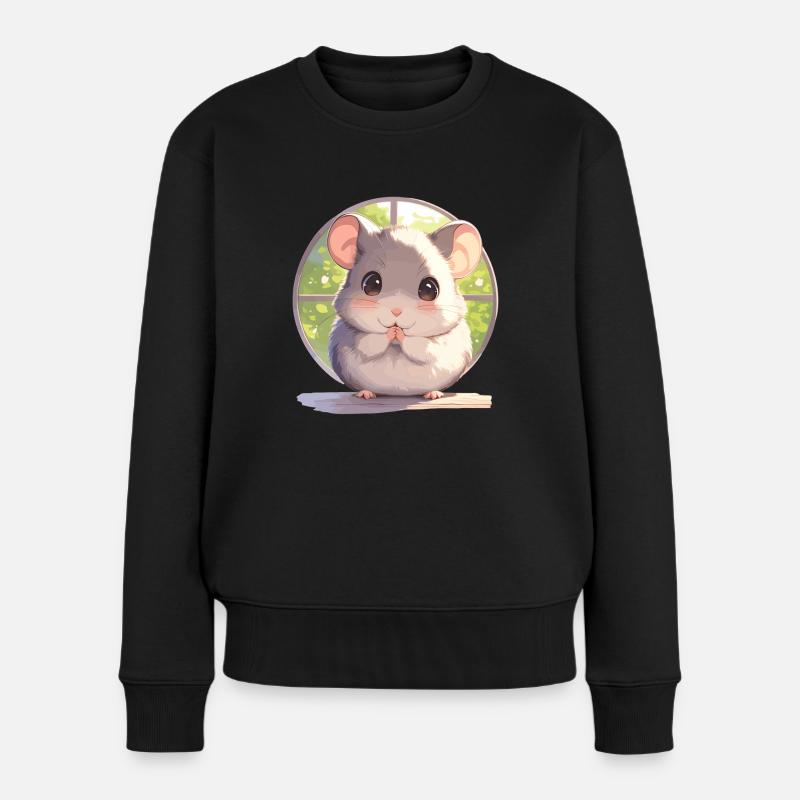 Ratten Ratte - Frauen Premium Bio Pullover - Schwarz