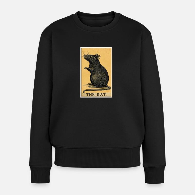 Ratten Ratte - Frauen Premium Bio Pullover - Schwarz