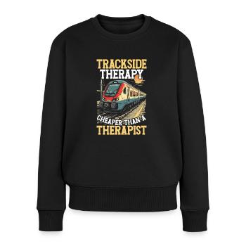 train driver train lover station - Women's Premium Organic Jumper - black - Front - Julia (174cm)
