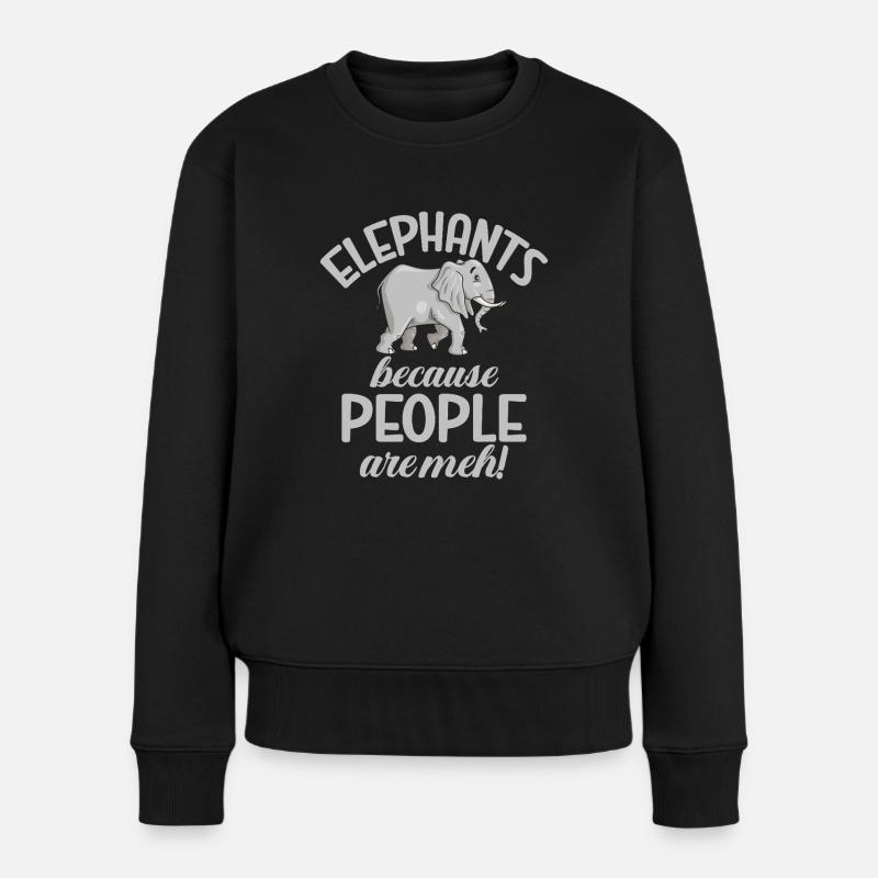 Elephant Lovers Gifts - Frauen Premium Bio Pullover - Schwarz