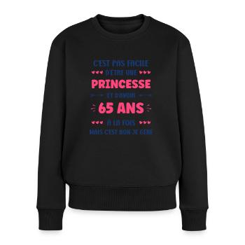 65 ANS - Pull Premium bio Femme - noir - Devant - Julia (174cm)