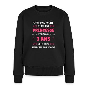 3 ans - Pull Premium bio Femme - noir - Devant - Julia (174cm)