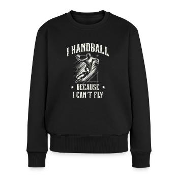 Je fais du handball parce que je ne peux pas voler Athlète sportif - Pull Premium bio Femme - noir - Devant - Julia (174cm)