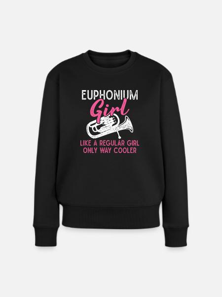 Euphonium Mädchen Orchester Musiker - Frauen Premium Bio Pullover - Schwarz