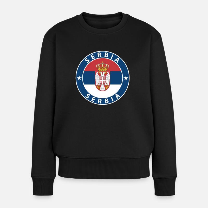 Serbia - Frauen Premium Bio Pullover - Schwarz