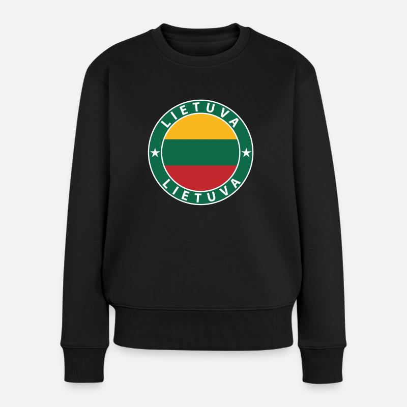 Litauen - Frauen Premium Bio Pullover - Schwarz