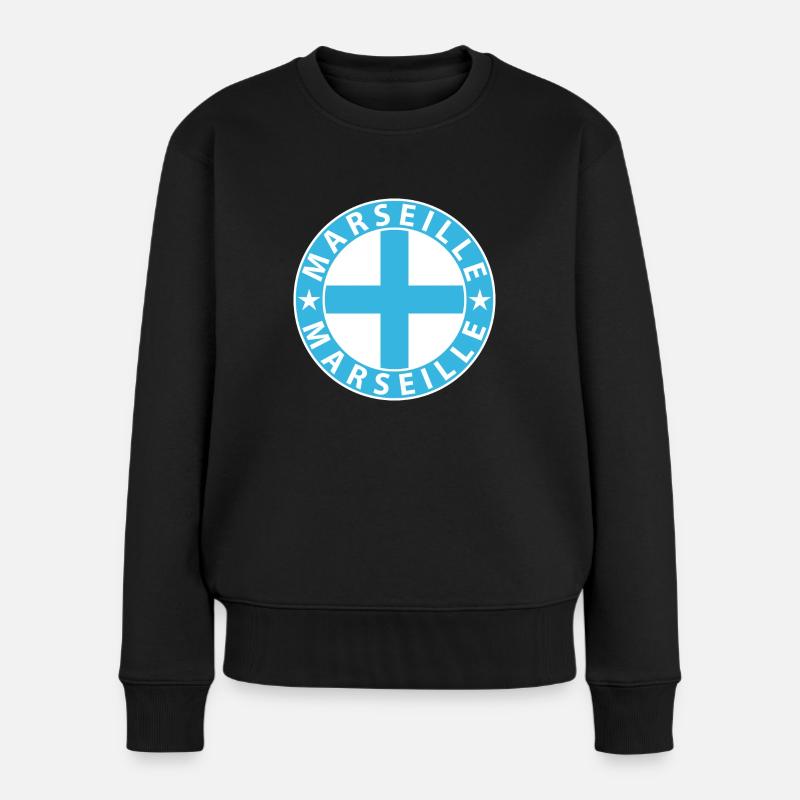 Marseille - Frauen Premium Bio Pullover - Schwarz