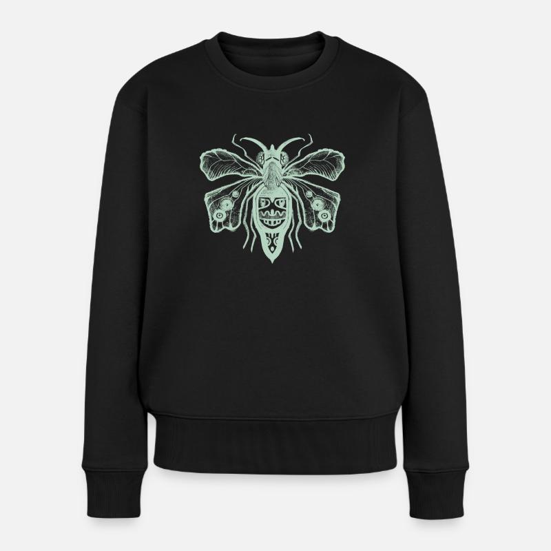 Grüne Fliege - Frauen Premium Bio Pullover - Schwarz