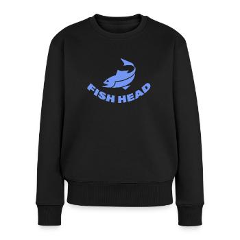 FISH HEAD - Frauen Premium Bio Pullover - Schwarz - Vorne - Julia (174cm)