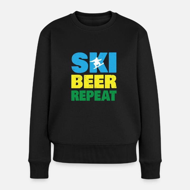 Ski Beer Répéter Drôle De Ski - Pull Premium bio Femme - noir