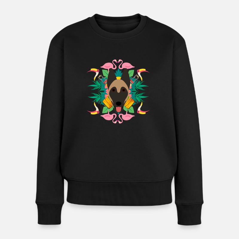 tropisch - Frauen Premium Bio Pullover - Schwarz