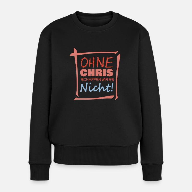 chris - Frauen Premium Bio Pullover - Schwarz