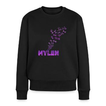 Mylen als Spaßig - Frauen Premium Bio Pullover - Schwarz - Vorne - Julia (174cm)